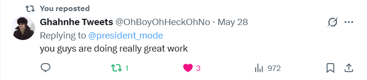 A player's written note about Civic Desk